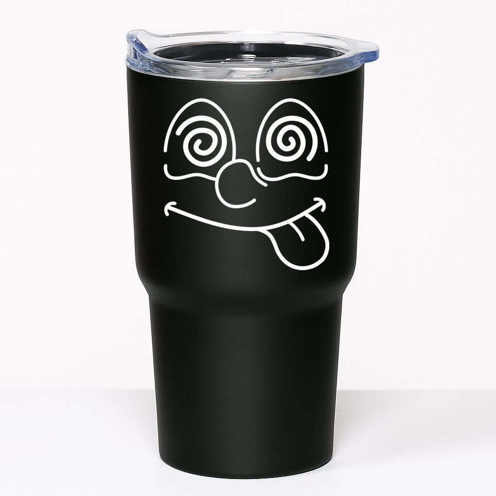 Cartoon Dizzy Eyes Face Tumbler