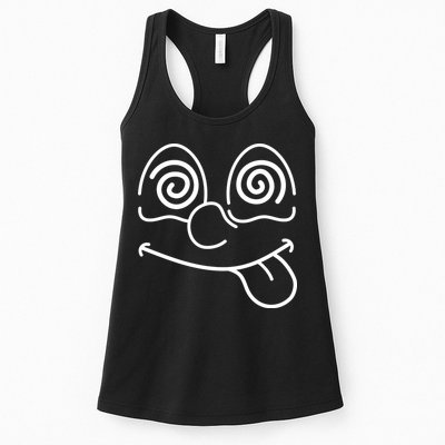 Cartoon Dizzy Eyes Face Womens Tank Top