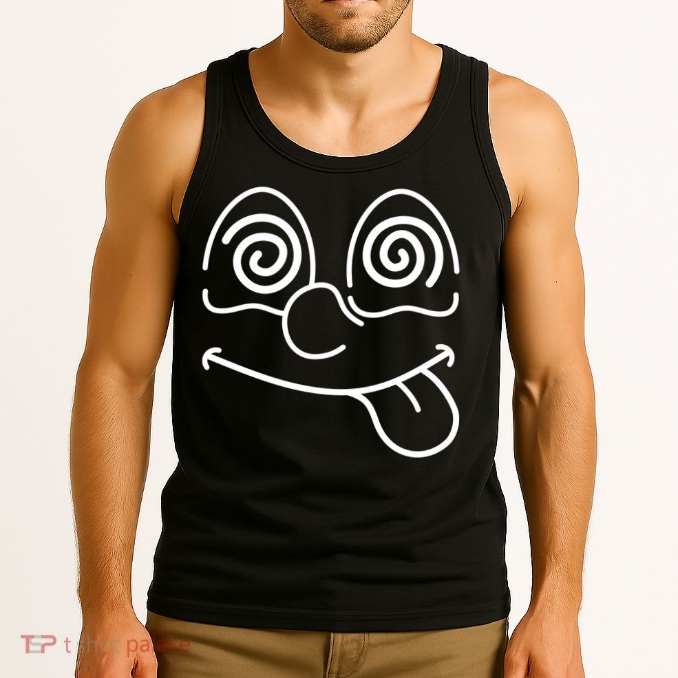 Cartoon Dizzy Eyes Face Tank Top