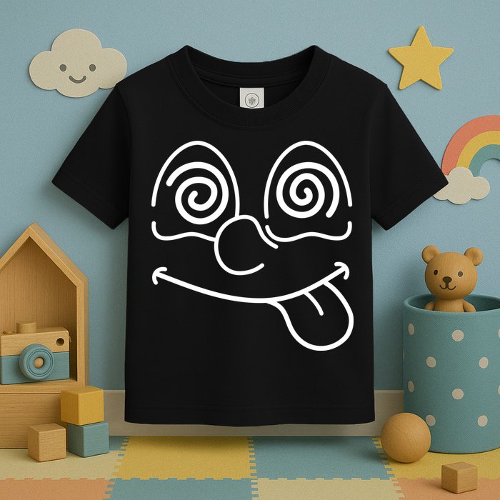 Cartoon Dizzy Eyes Face Toddler T-Shirt