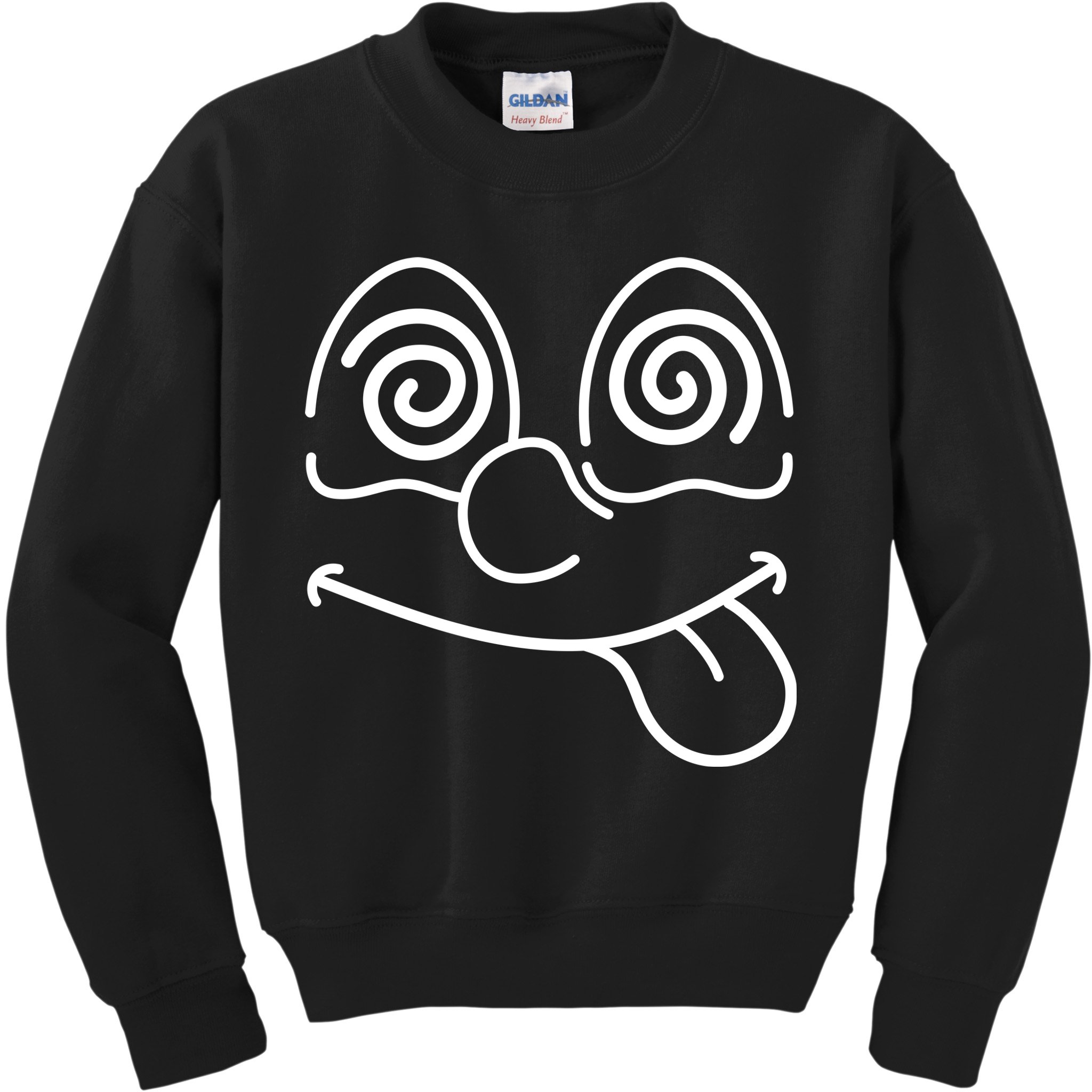 Cartoon Dizzy Eyes Face Kids Sweatshirt