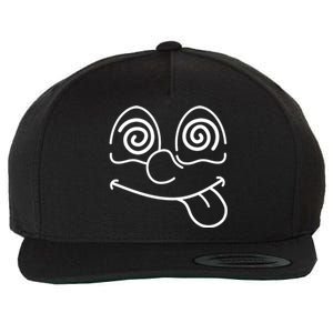 Cartoon Dizzy Eyes Face Wool Snapback Cap