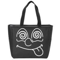 Cartoon Dizzy Eyes Face Zip Tote Bag