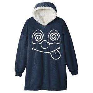 Cartoon Dizzy Eyes Face Hooded Wearable Blanket