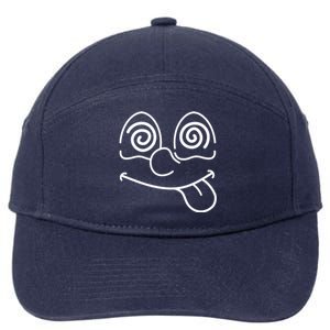 Cartoon Dizzy Eyes Face 7-Panel Snapback Hat