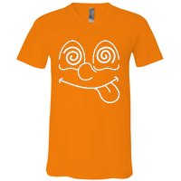 Cartoon Dizzy Eyes Face V-Neck T-Shirt