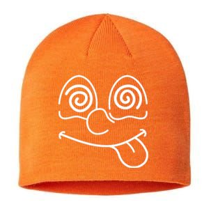 Cartoon Dizzy Eyes Face Sustainable Beanie