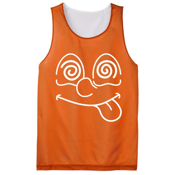 Cartoon Dizzy Eyes Face Mesh Reversible Basketball Jersey Tank