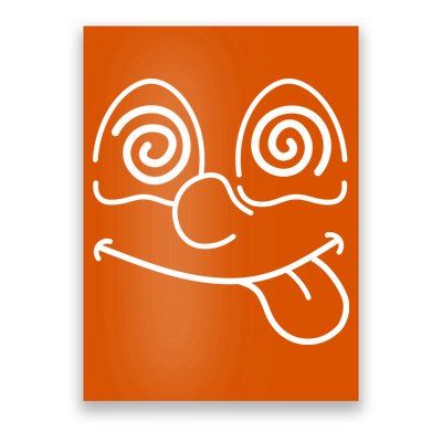 Cartoon Dizzy Eyes Face Poster