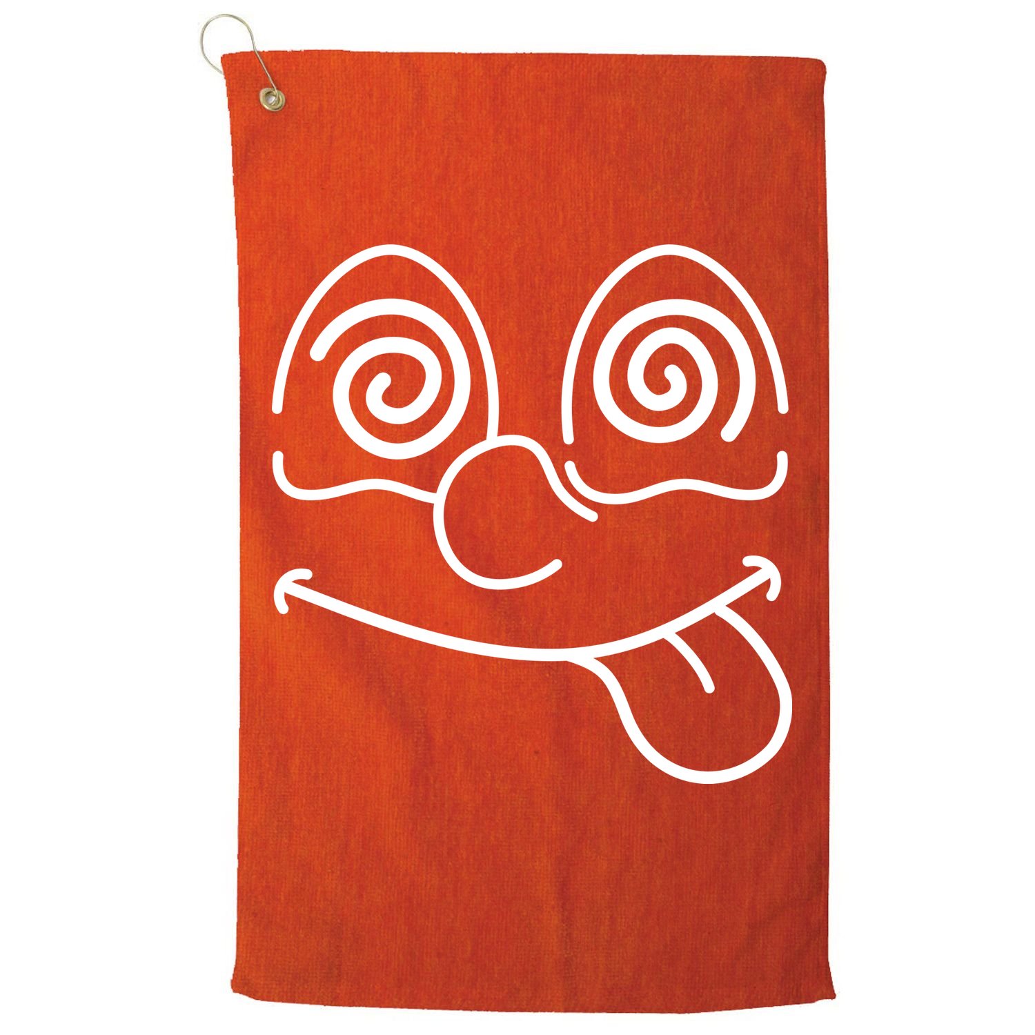Cartoon Dizzy Eyes Face Golf Towel
