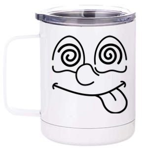 Cartoon Dizzy Eyes Face 12 oz Stainless Steel Tumbler Cup