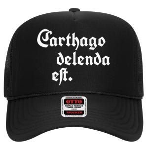 Carthago Delenda Est High Crown Mesh Back Trucker Hat