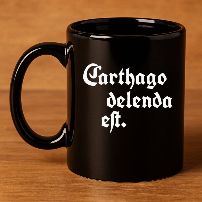 Carthago Delenda Est 11oz C Handle Ceramic Mug