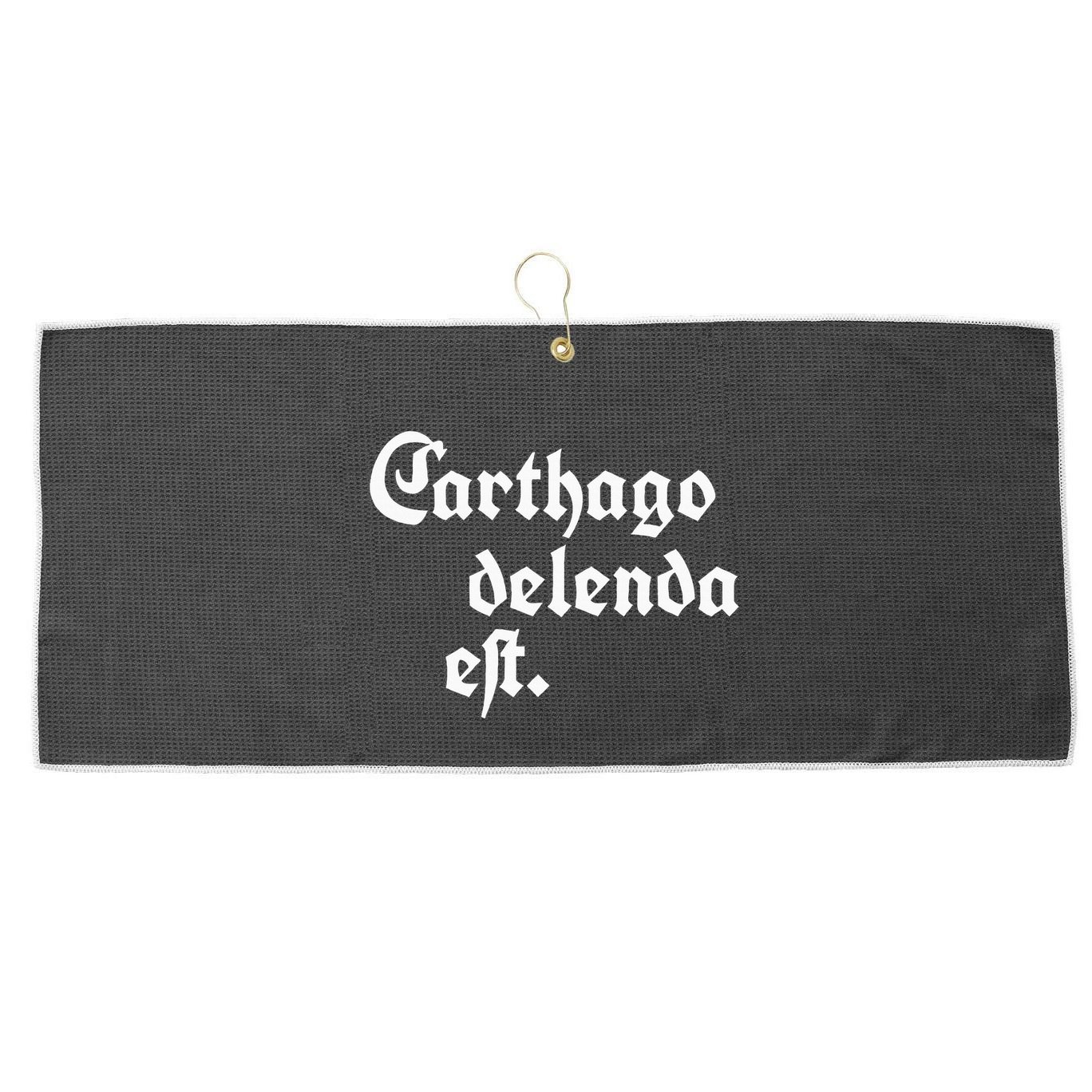 Carthago Delenda Est Large Microfiber Waffle Golf Towel