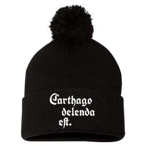 Carthago Delenda Est Pom Pom 12in Knit Beanie