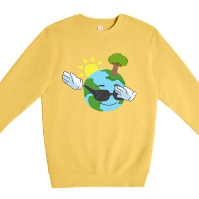 Cool Dabbing Earth Day For And Premium Crewneck Sweatshirt