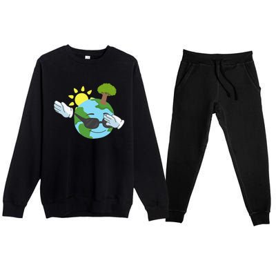 Cool Dabbing Earth Day For And Premium Crewneck Sweatsuit Set