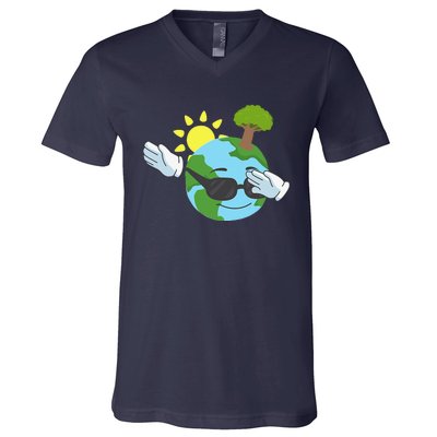 Cool Dabbing Earth Day For And V-Neck T-Shirt