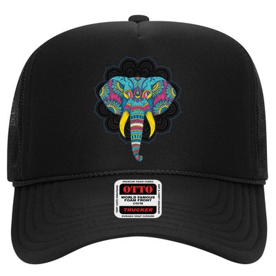 Colorful Dala Elephant For Yoga Meditation Gift Trucker Hat