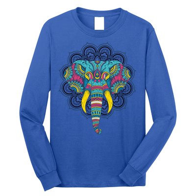 Colorful Dala Elephant For Yoga Meditation Gift Long Sleeve Shirt