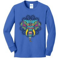 Colorful Dala Elephant For Yoga Meditation Gift Kids Long Sleeve Shirt