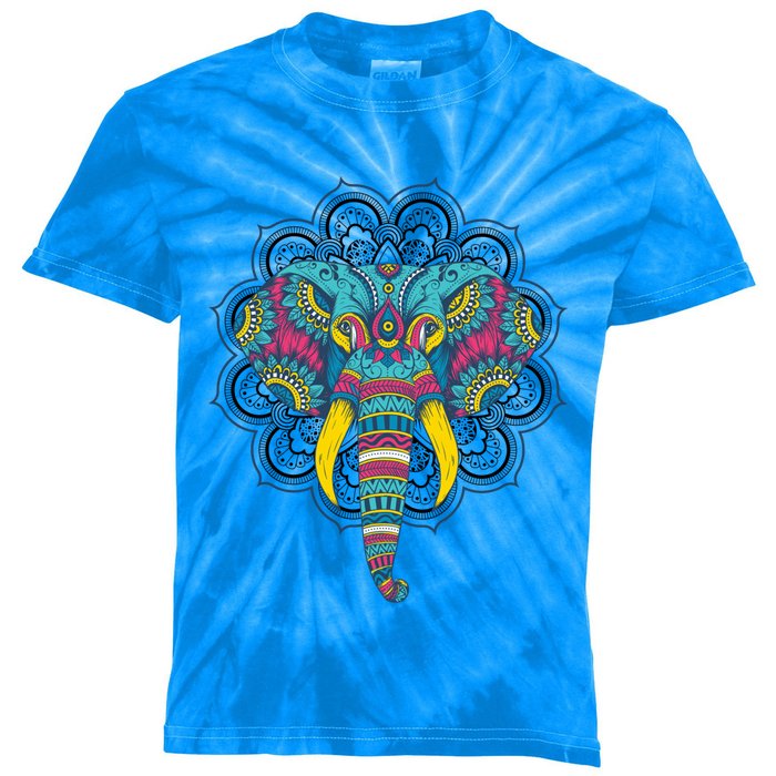 Colorful Dala Elephant For Yoga Meditation Gift Kids Tie-Dye T-Shirt