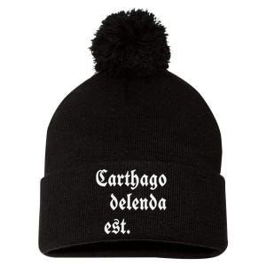 Carthago Delenda Est Pom Pom 12in Knit Beanie