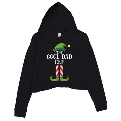 Cool Dad Elf Matching Family Group Christmas Party Crop Fleece Hoodie