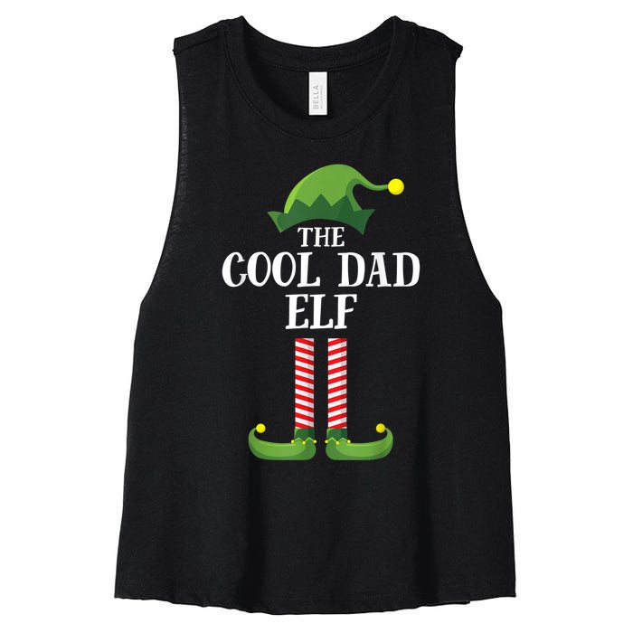 Cool Dad Elf Matching Family Group Christmas Party Women's Racerback Cropped Tank