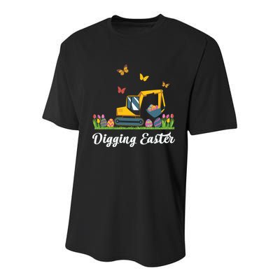 Cartruck Digging Easter Family Easter Day Gift Youth Performance Sprint T-Shirt