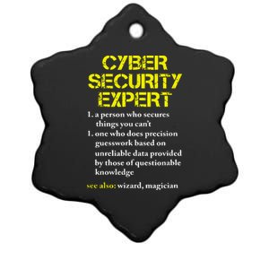 Cybersecurity Definition Expert Computer Engineer Ceramic Star Ornament