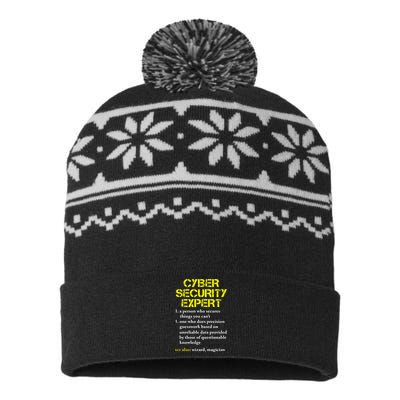 Cybersecurity Definition Expert Computer Engineer USA-Made Snowflake Beanie