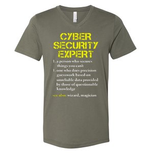 Cybersecurity Definition Expert Computer Engineer V-Neck T-Shirt