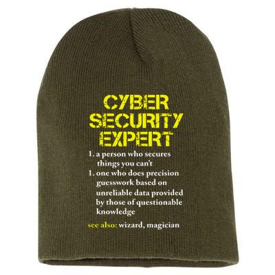 Cybersecurity Definition Expert Computer Engineer Short Acrylic Beanie