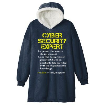 Cybersecurity Definition Expert Computer Engineer Hooded Wearable Blanket