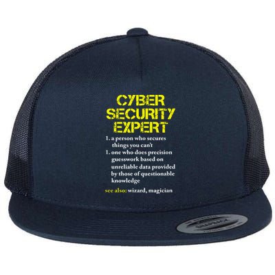 Cybersecurity Definition Expert Computer Engineer Flat Bill Trucker Hat