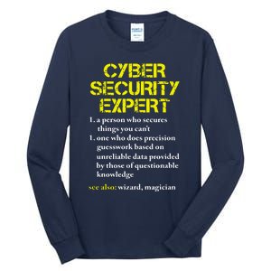 Cybersecurity Definition Expert Computer Engineer Tall Long Sleeve T-Shirt