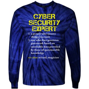 Cybersecurity Definition Expert Computer Engineer Tie-Dye Long Sleeve Shirt