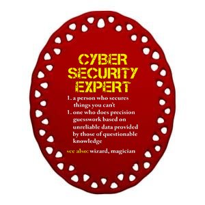 Cybersecurity Definition Expert Computer Engineer Ceramic Oval Ornament