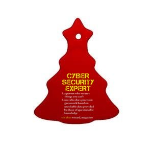 Cybersecurity Definition Expert Computer Engineer Ceramic Tree Ornament