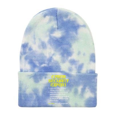 Cybersecurity Definition Expert Computer Engineer Tie Dye 12in Knit Beanie