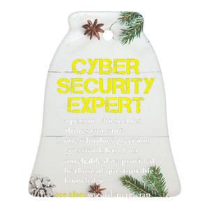 Cybersecurity Definition Expert Computer Engineer Ceramic Bell Ornament