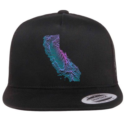 California Division Elevation Map Of California Flat Bill Trucker Hat