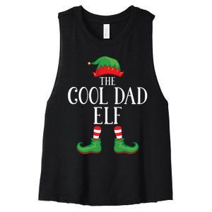 Cool Dad Elf Matching Group Xmas Funny Family Christmas Women's Racerback Cropped Tank