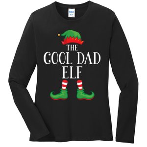 Cool Dad Elf Matching Group Xmas Funny Family Christmas Ladies Long Sleeve Shirt