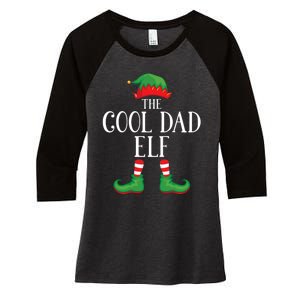 Cool Dad Elf Matching Group Xmas Funny Family Christmas Women's Tri-Blend 3/4-Sleeve Raglan Shirt