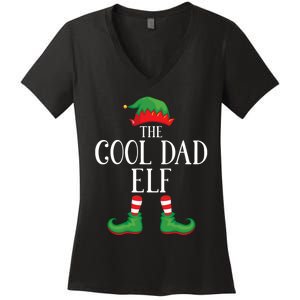 Cool Dad Elf Matching Group Xmas Funny Family Christmas Women's V-Neck T-Shirt