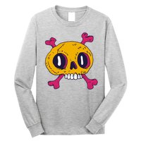 Creepy Dead Eye Skull Crossbones Long Sleeve Shirt