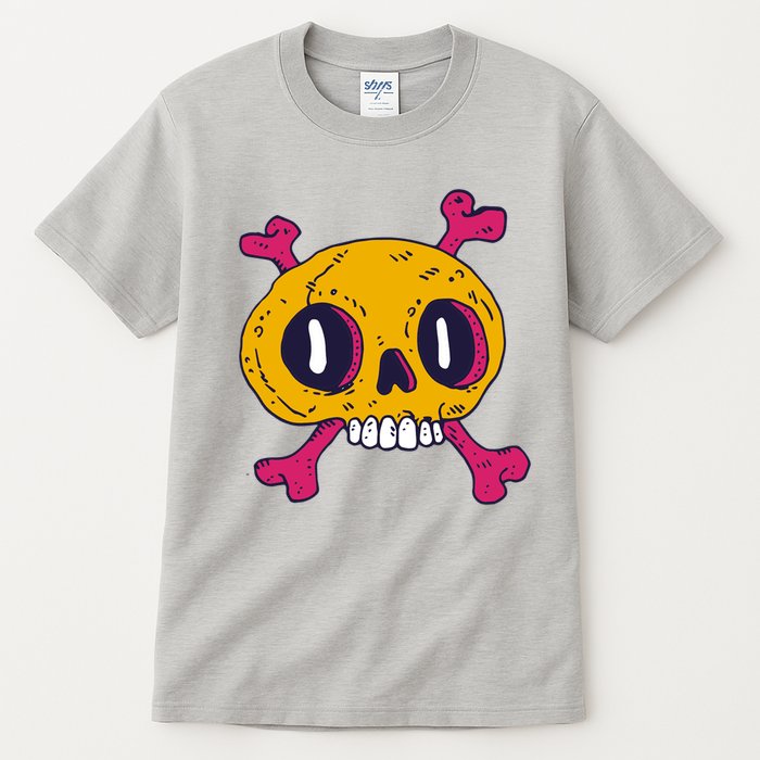 Creepy Dead Eye Skull Crossbones Tall T-Shirt