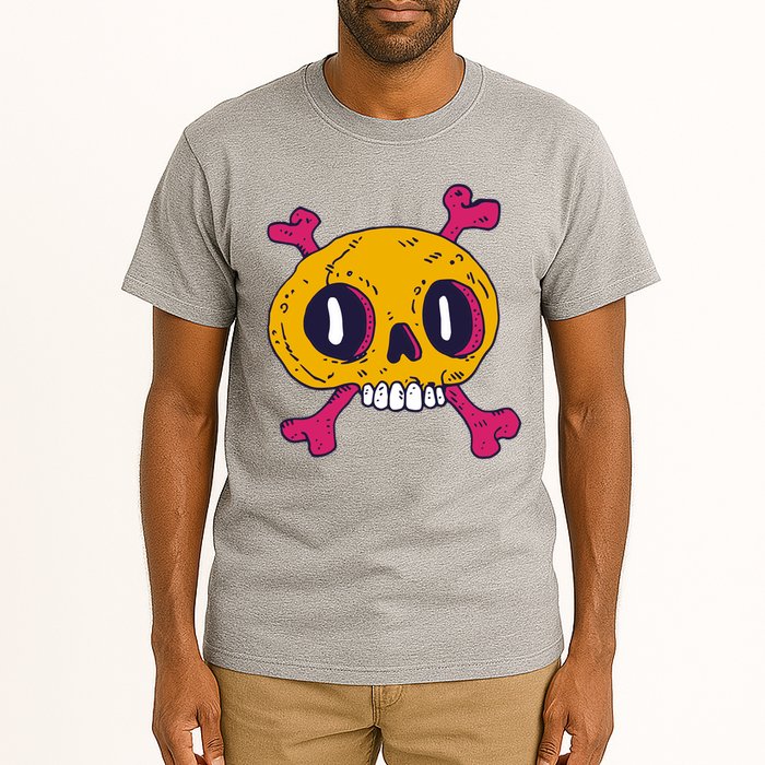 Creepy Dead Eye Skull Crossbones Tall T-Shirt